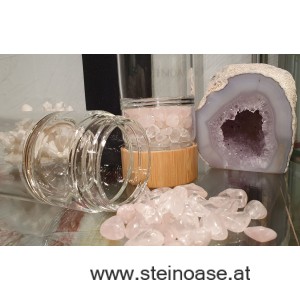 Steine / Nachfüllung Rosenquarz + Bergkristall